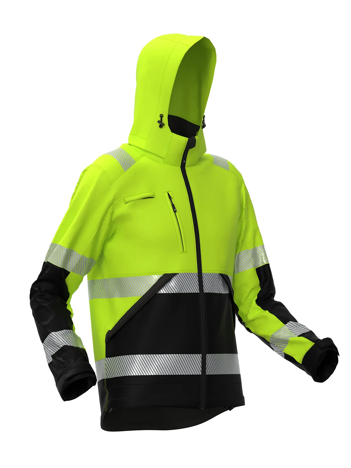 Zimska jakna iz softshella VALENCIA Hi-vis Class 2 – pogled 2