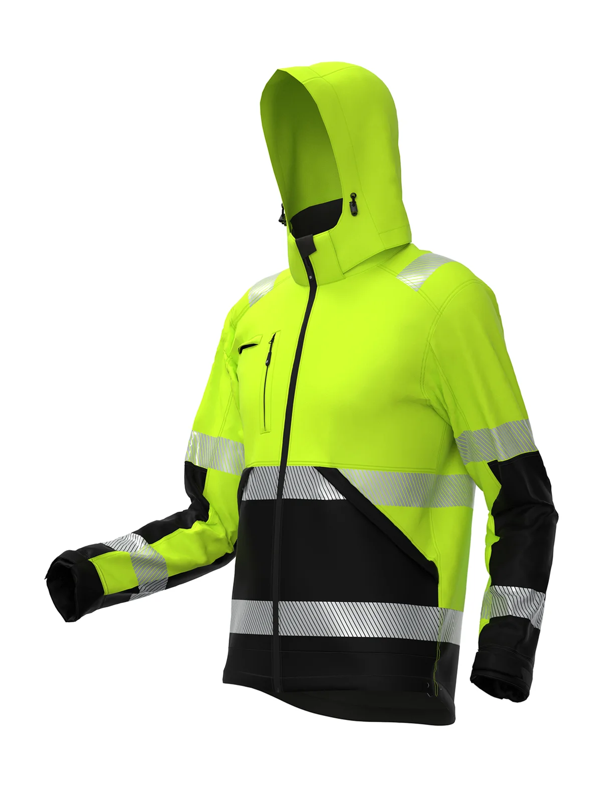 Zimska jakna iz softshella VALENCIA Hi-vis Class 2 – pogled 3