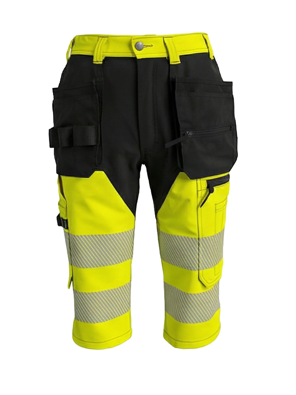 Tričetrtinske hlače z elastičnimi detajli MASHUP PLUS Hi-vis Class 1
