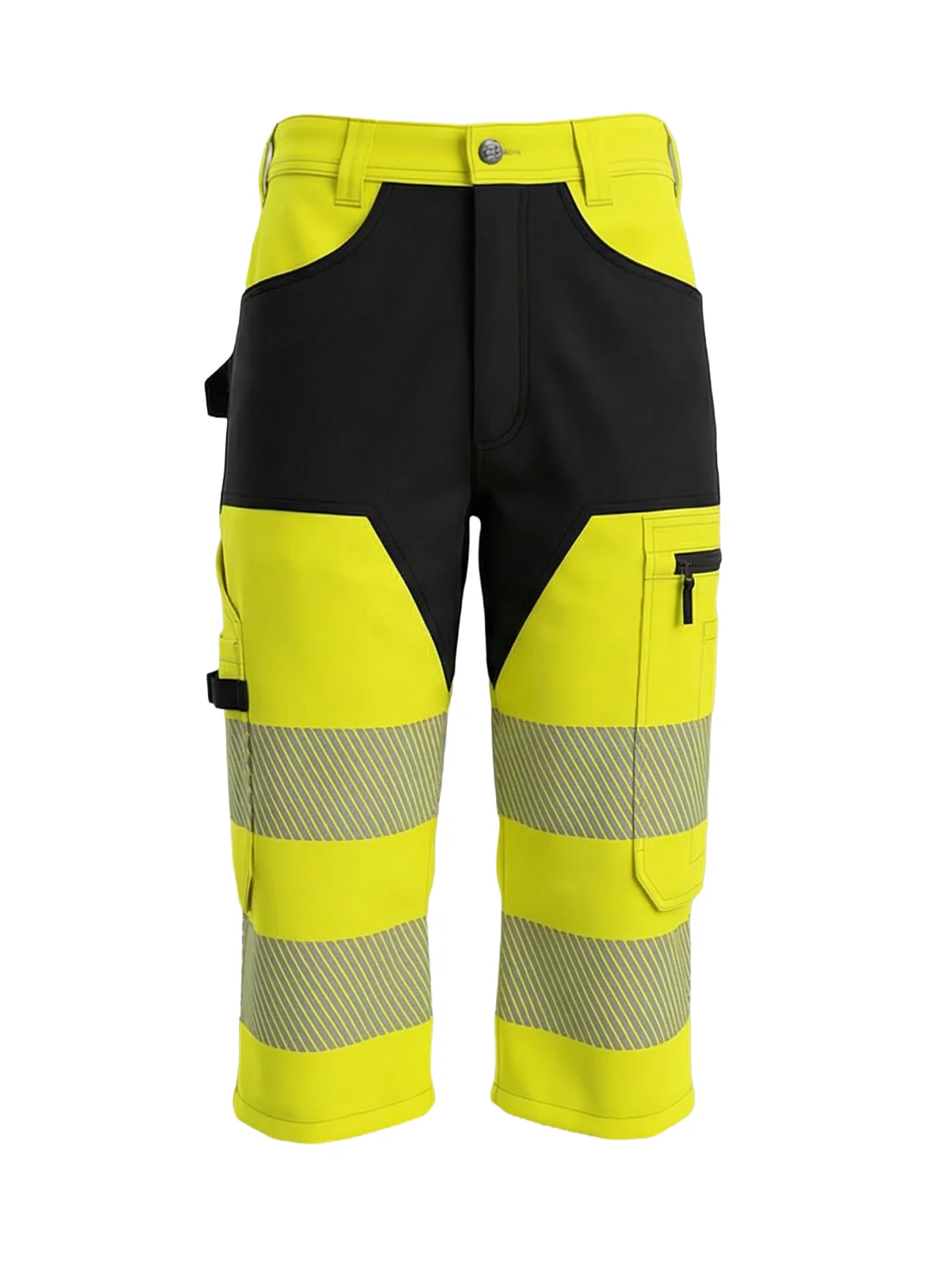 Tričetrtinske hlače z elastičnimi detajli MASHUP Hi-vis Class 1