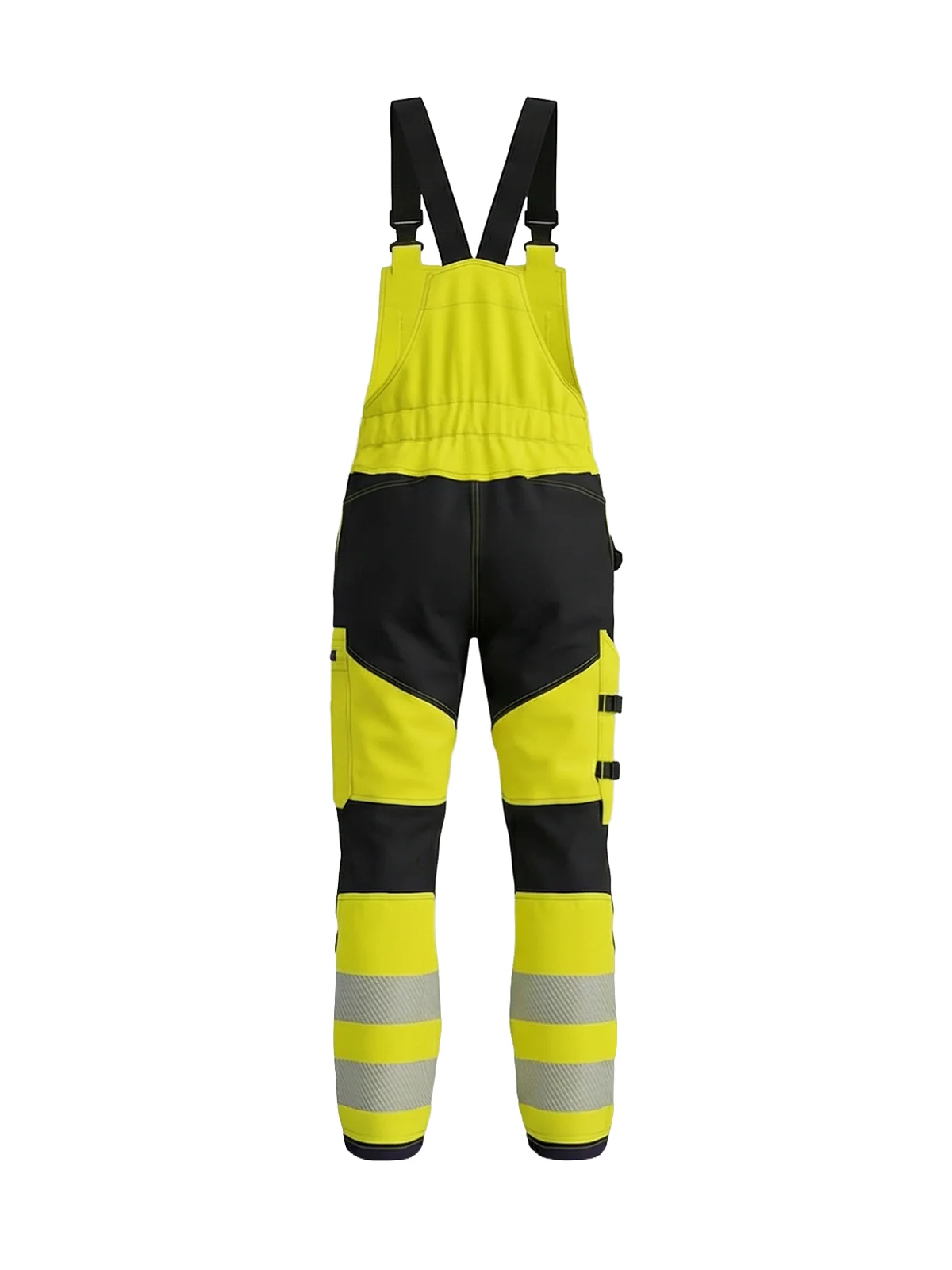 Hlače z naramnicami z elastičnimi detajli MASHUP Hi-vis Class 2 – pogled 4