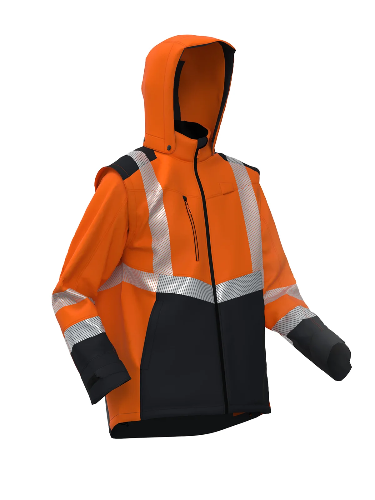 Jakna iz softshella s snemljivimi rokavi TRANSFORMER Hi-vis Class 2 – pogled 7