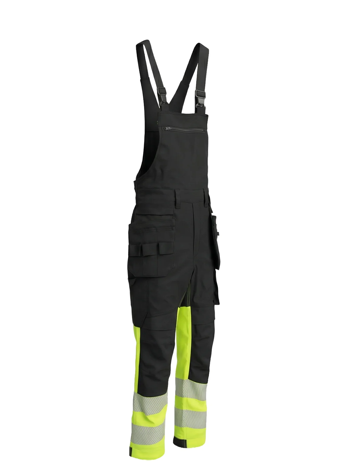 Raztegljive bombažne hlače z naramnicami COMBO Hi-vis Class 1 – pogled 3