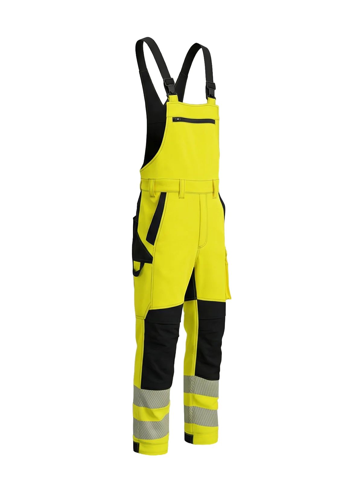 Raztegljive hlače z naramnicami z bombažem COMBO Hi-vis Class 2 – pogled 3